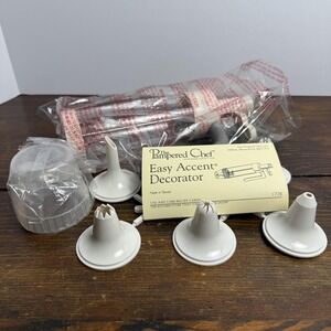 Pampered Chef Easy Accent Decorator Clear Plastic Icing Tool 6 Tips Set 1778